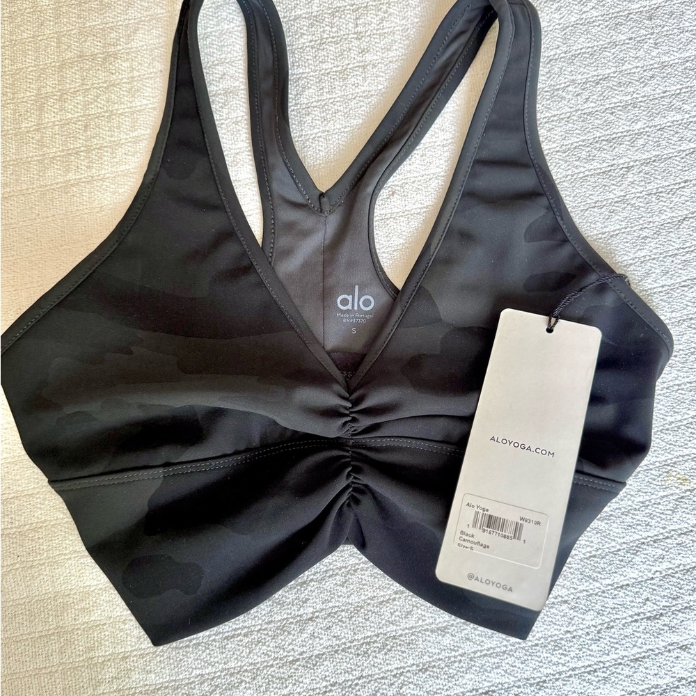 Alo Yoga Wild Things Black CAMO Sports Bra (Size S) NWT - *Discontinued Color*
